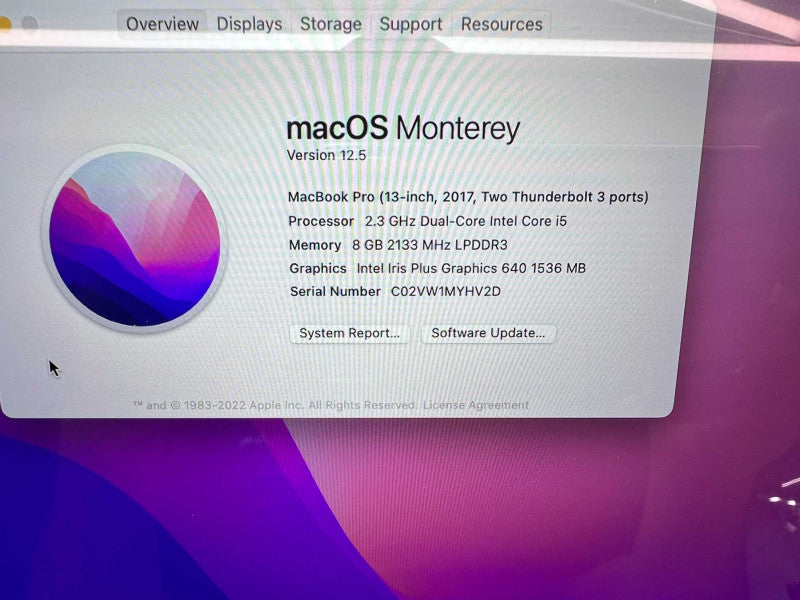 MacBook Pro 13 inch 2017 with i5 @ 2.3 GHz 8GB RAM & 256GB Storage READ -