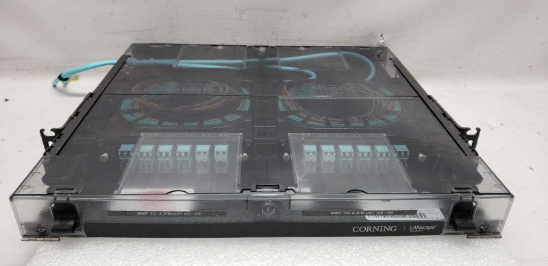 corning cable systems cch-01u 1U Fiber Enclosure 2x bundle of fibre connector  #