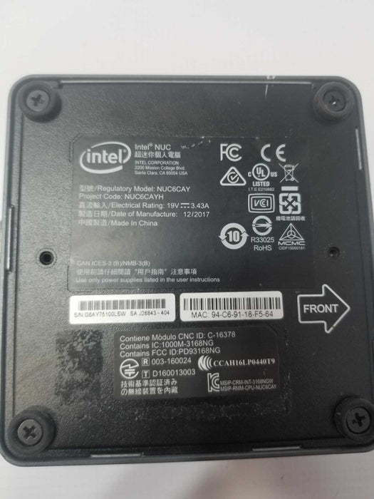 Intel NUC Kit 128GB SSD 4GB Celeron J3455 1.5GHz NUC6CAY