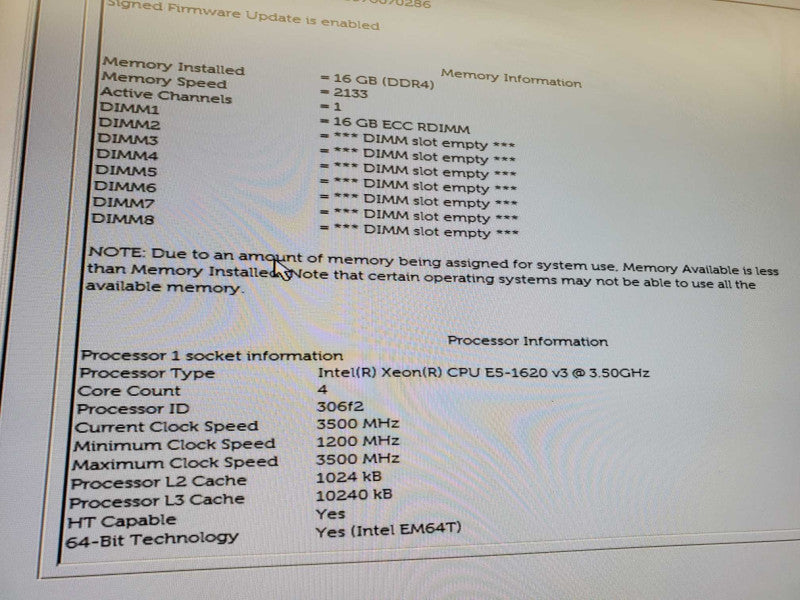 Dell Precision T5810 Xeon E5-1620 v3 @3.5GHz, 16GB DDR4,No GPU )