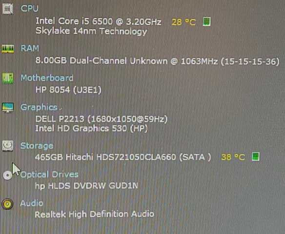 HP EliteDesk 800 G2 SFF i5-6500 3.2GHz 8GB RAM 500GB HDD  $