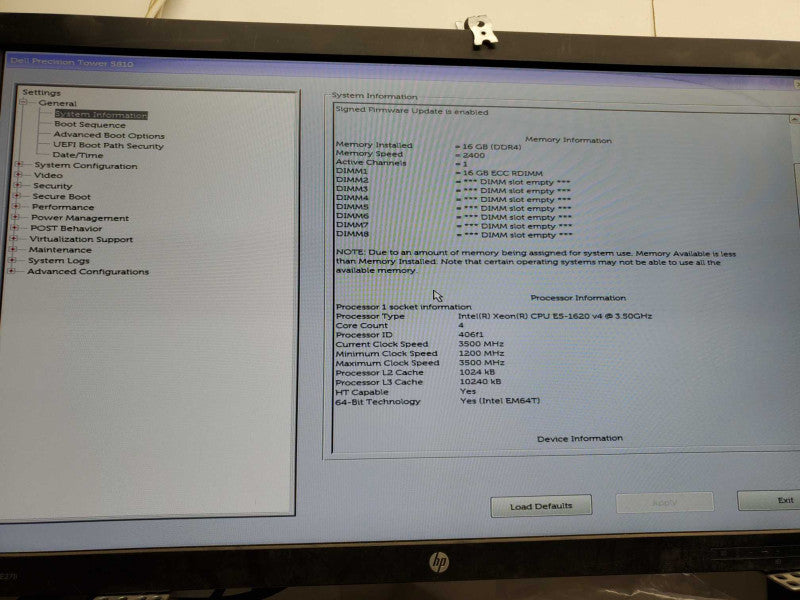 Dell Precision T5810 Xeon E5-1620 v4 @3.5GHz, 16GB DDR4,No GPU )