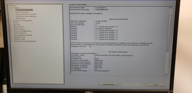 Dell Precision T5810 Xeon E5-1620 V4 @ 3.50ghz / 4gb ram / READ #