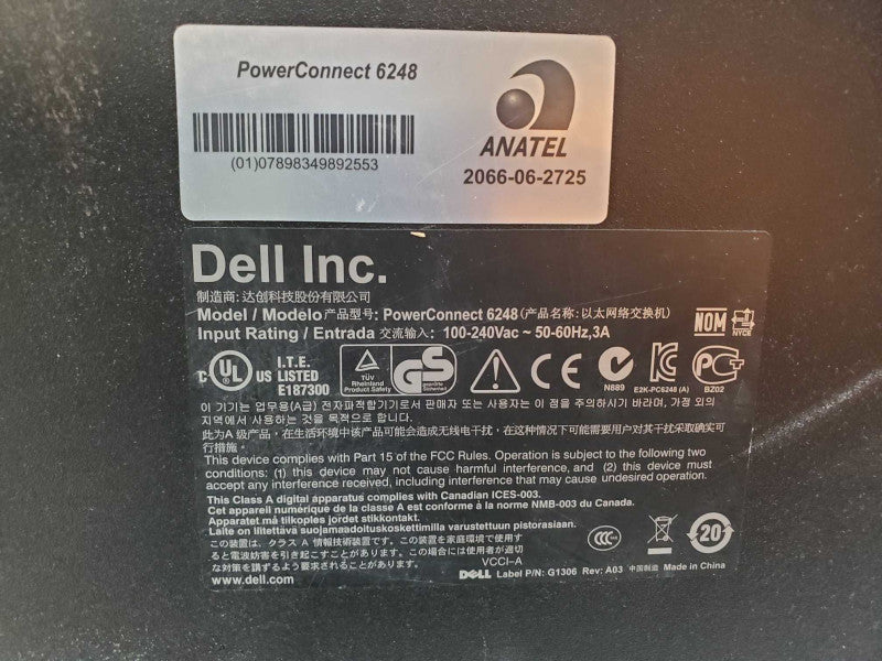 Dell POWERCONNECT 6248 Ethernet Switch w/ 48x 1Gb and 4x shared SFP Ports (