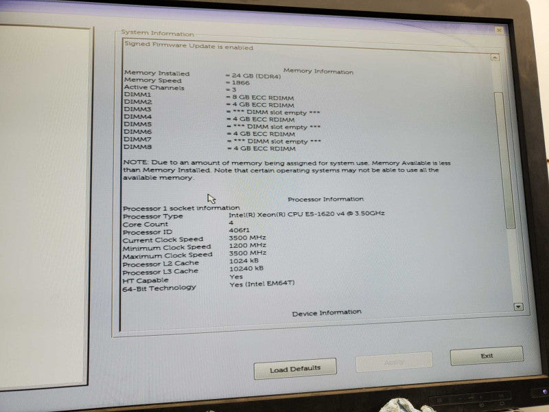 Dell Precision T5810 Xeon E5-1620 v4 @3.5GHz, 24GB DDR4,No GPU )
