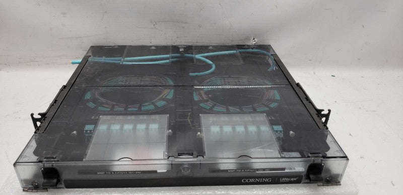 Corning CCH-01U Lanscape Rack Mount Fiber Optic Panel Closet 9001331349  #