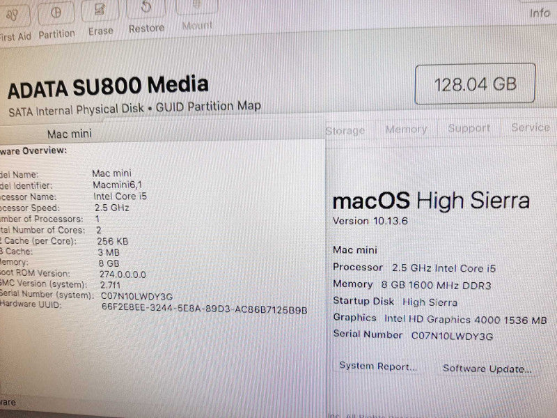 Mac mini - M.2011 A1347, i5-2520M 2.5GHz/8GB, Intel HD 4000, 128GB SSD ~