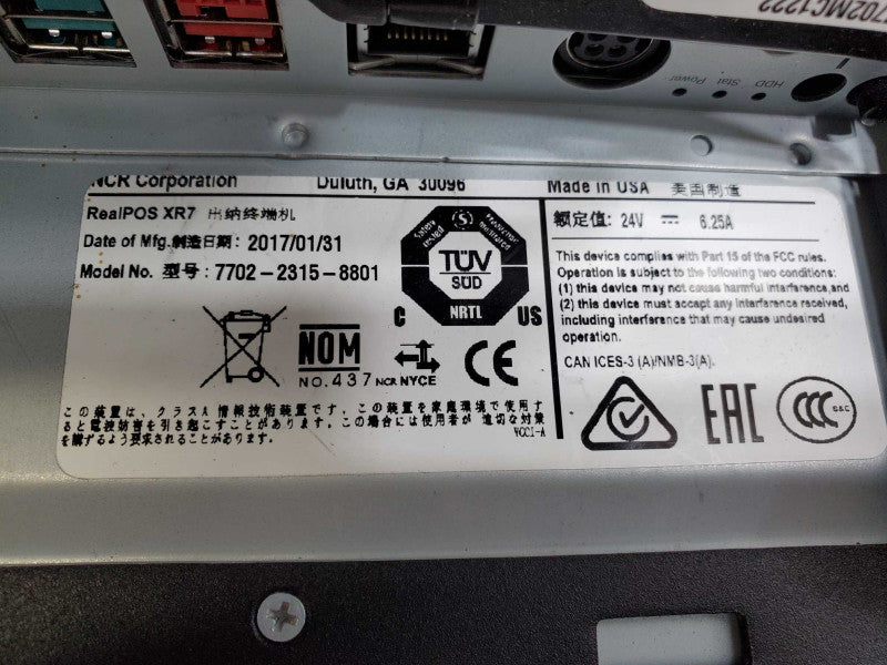 NCR XR7 7702-2315-8801 15\\" POS Terminal i3-4330 2.4GHz 8GB RAM 120G SSD_ AS_IS )
