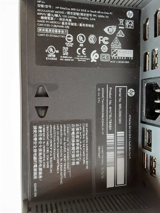 HP EliteOne 800 G4 23.8 Touch AIO Core i5-8500 3.0GHz, 8GB, No HDD, USB-C, _