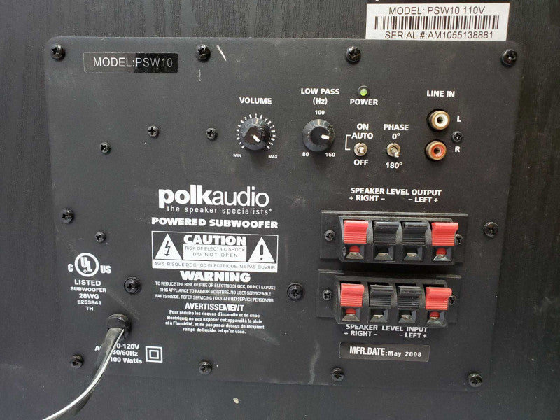Polk Audio PSW10 100 Watts Powered Subwoofer (