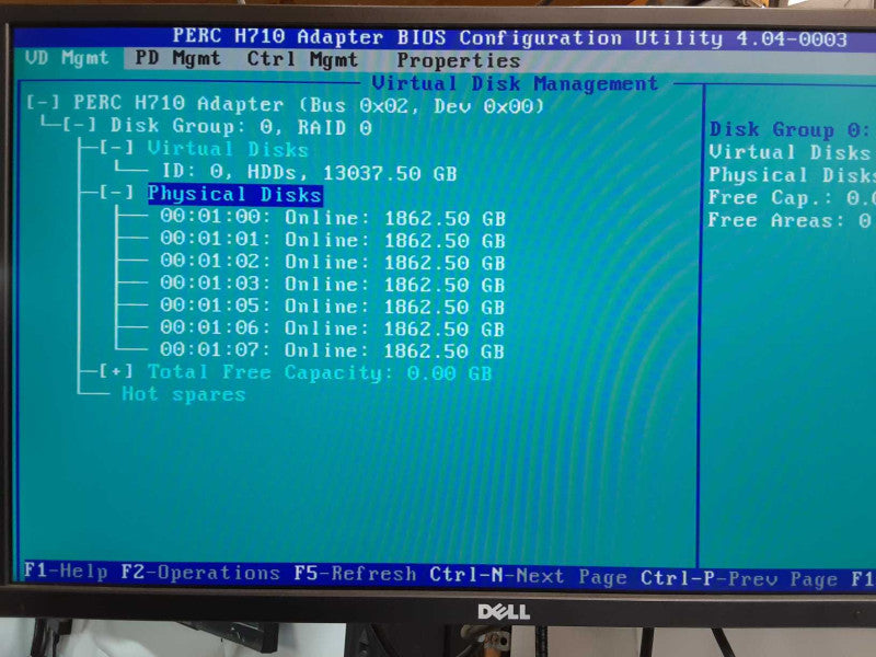 Dell PE T620, 1x Xeon E5-2620 2.0GHz 6C, 12GB, 2x PSU, H710, 7x 2TB HDDs _