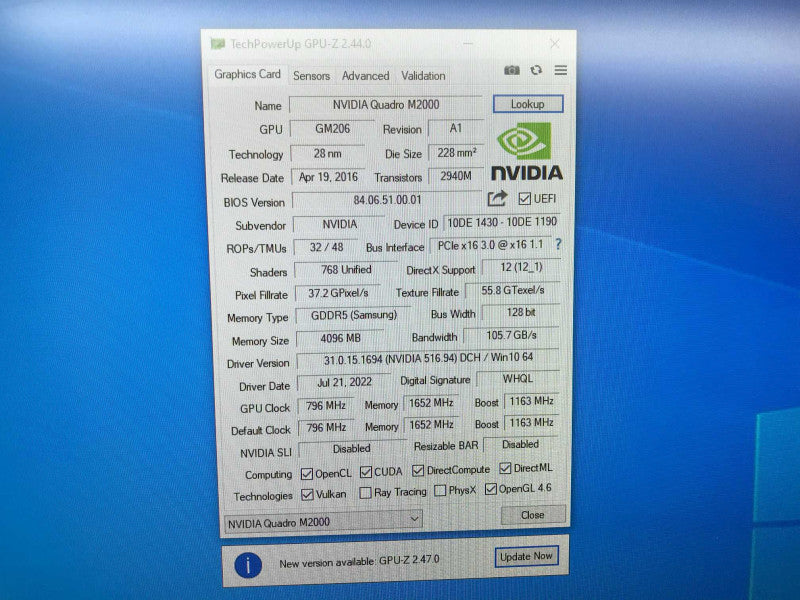 Nvidia Quadro M2000 4GB Graphics Card (