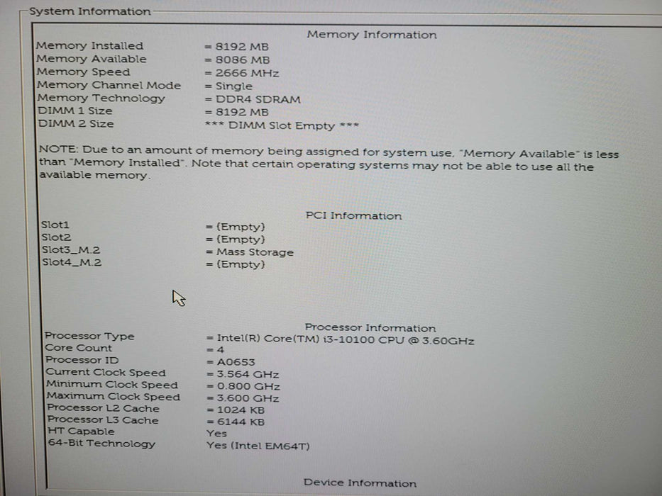 Dell OptiPlex 3080 SFF, i3-10100 3.60GHz, 8GB DDR4, 128GB NVMe  !