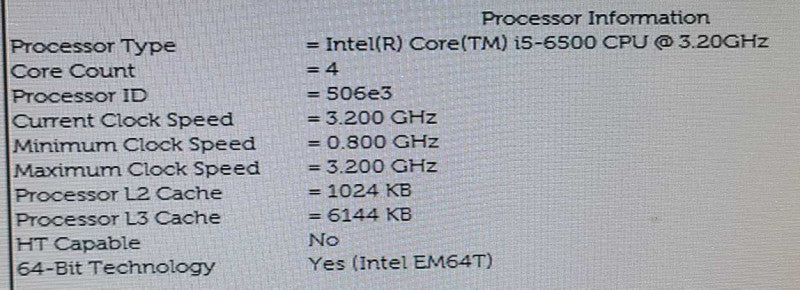 Dell OptiPlex 5050 SFF i5-6500 3.2GHz 8GB DDR4 RAM NO OS NO HDD $