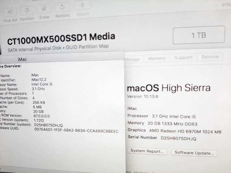 iMac 27\\" - M.2011 A1312, i5-2400 3.1GHz QC/20GB, Radeon HD6970M, 1TB ~