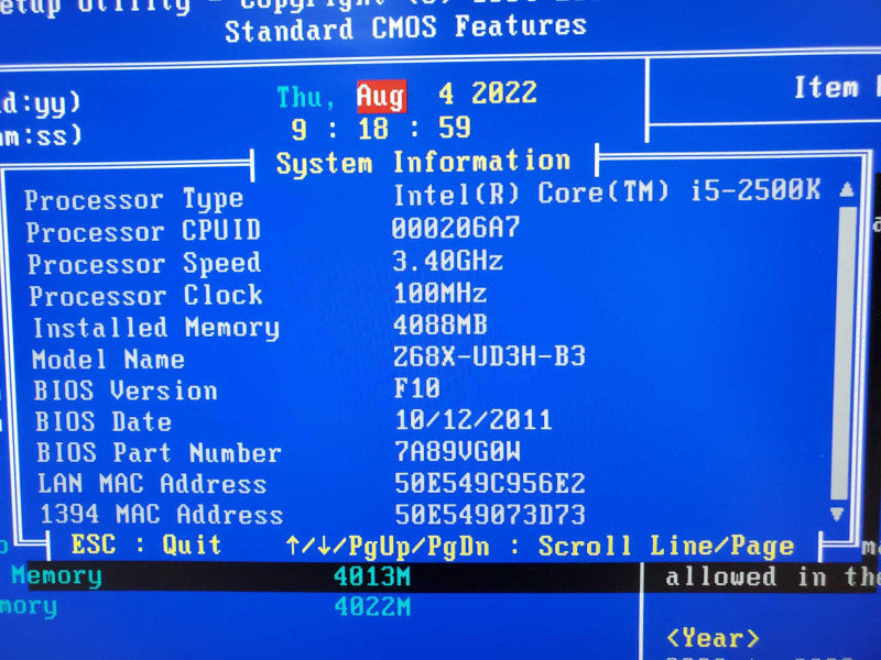 Custom PC- ASUS Z68X-UD3H-B3 i5-2500K 3.4GHz 4GB DDR3 |