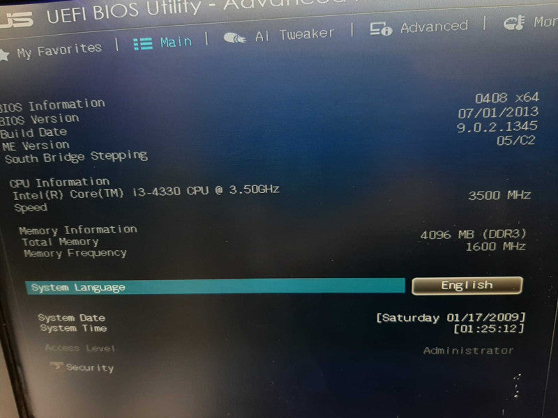 ASUS B85M-E LGA 1150, i3-4330 3.5GHz/4GB DDR3, 100% TESTED ~