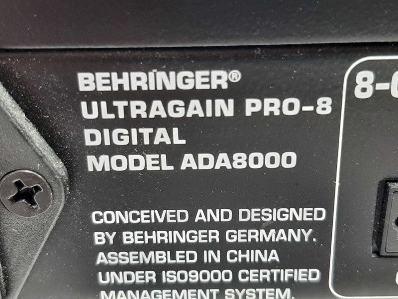 Behringer ADA8000 Ultragain Pro-8 Digital 8 Channel A/D & D/A Converter ~