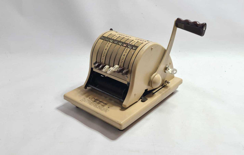 Vintage Paymaster Ribbon Writer Series 8000 Check Writer W/ Key  $