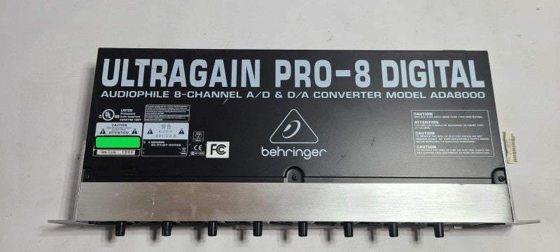 Behringer UltraGain Pro-8 Channel A/D & D/A Converter Model ADA8000 $