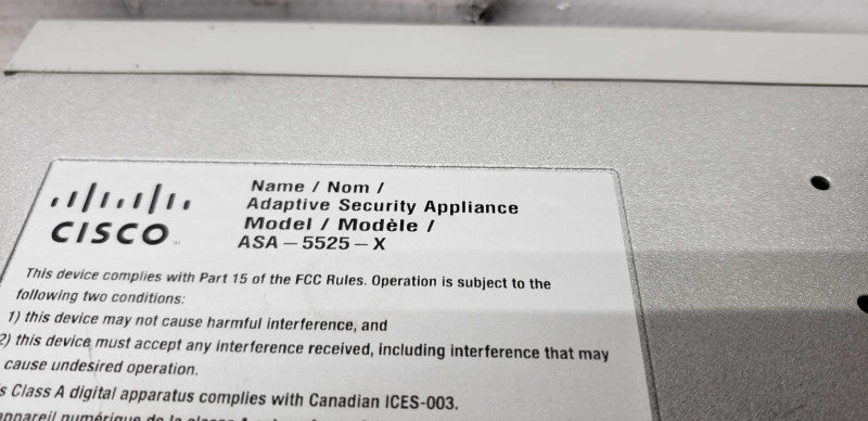 Cisco ASA 5525-X adaptive security appliance / factory reset #