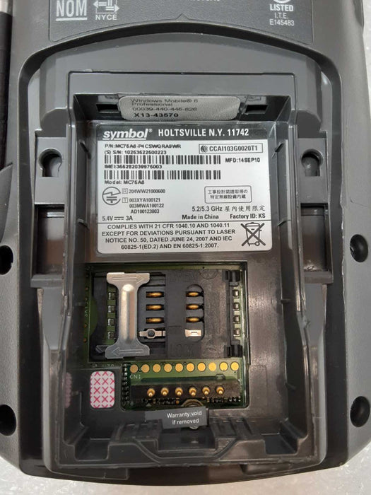 symbol MC75A6-P4CSWQRA9WR Barcode scanner, no battery, AS-IS _