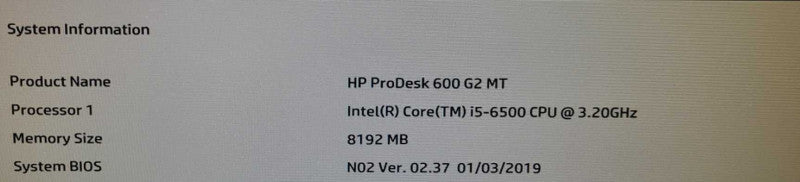 HP ProDesk 600 G2 MT i5-6500 3.2GHz 8GB RAM 500GB HDD NO OS $