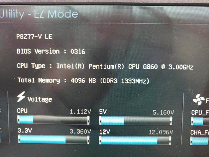 Custom Desktop PC ASUS P8Z77-V LE Pentium G860@3.0GHz 4GB DDR3 No HDD [