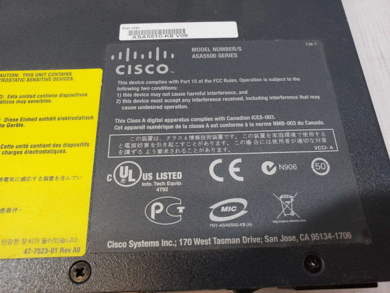 Cisco ASA5550 Series Adaptive Security Appliance ASA 5550 V06_Factory Default (