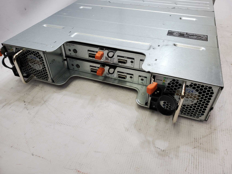 Dell PowerVault MD1400 Storage Array w/ 2x Controllers MD12, 2x 600W PSU )