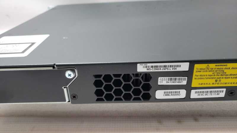 Cisco WS-C2960X-24PS-L 24-Port Gigabit PoE Managed Switch, Factory reset _