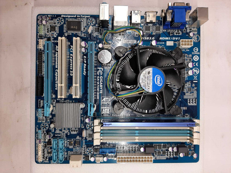 Gigabyte Motherboard GA-B75M-D3H LGA 1155, i7-3770K 3.5GHz/8GB DDR3, TESTED ~