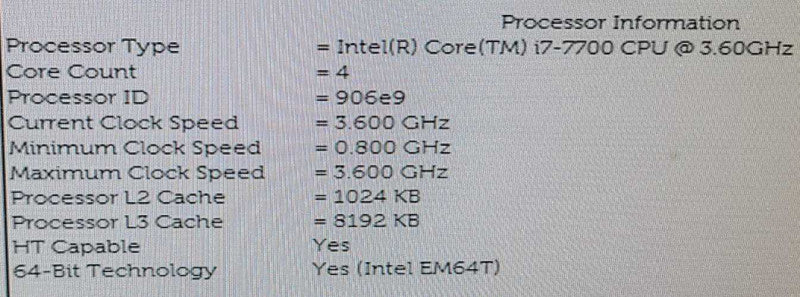 Dell OptiPlex 3050 I7-7700 3.6GHz 8GB DDR4 RAM 500GB SSD NO OS  $