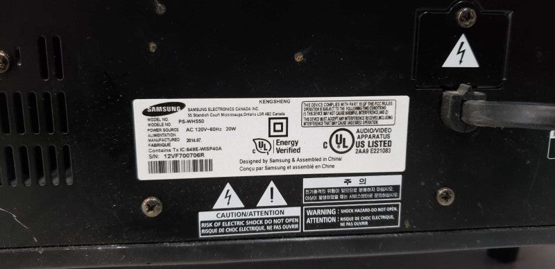 Samsung PS-WH550 Wireless Subwoofer - SUBWOOFER ONLY #