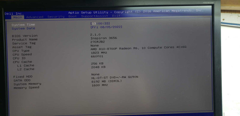 Dell Inspiron 3656 AMD A10-8700P @ 1.82 ghz / Radeon R6 / 8gb ram  #