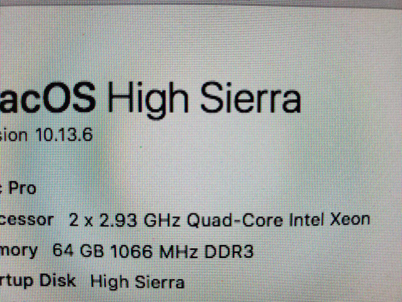 Apple Mac Pro 2010 A1289 2x2.93GHz QuadCore Xeon 64GB DDR3, NO GPU |