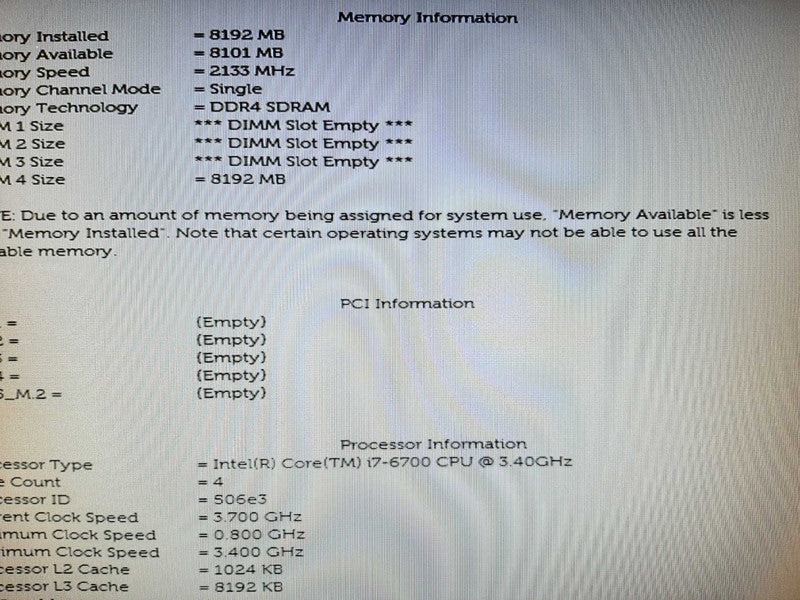 Dell OptiPlex 7040 MT, i7-6700 3.4GHz QC/8GB DDR4, NO HDDs ~