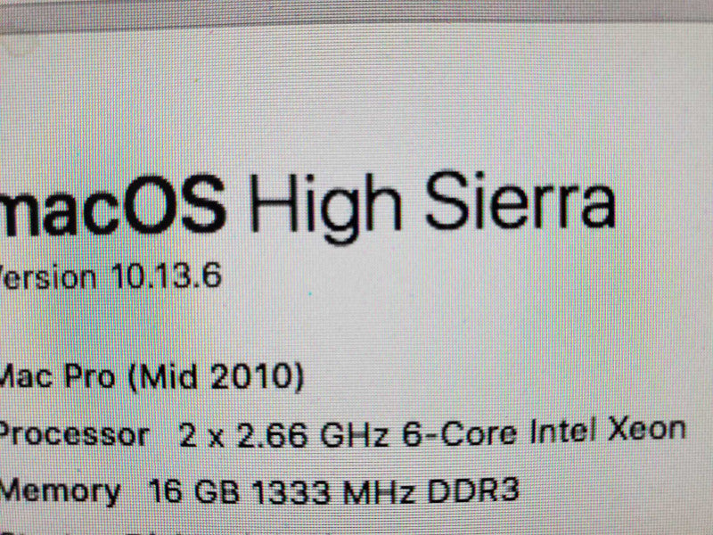 Apple Mac Pro 2010 A1289, 2x2.66GHz 6-core Xeon 16GB DDR3 No GPU, Damaged |