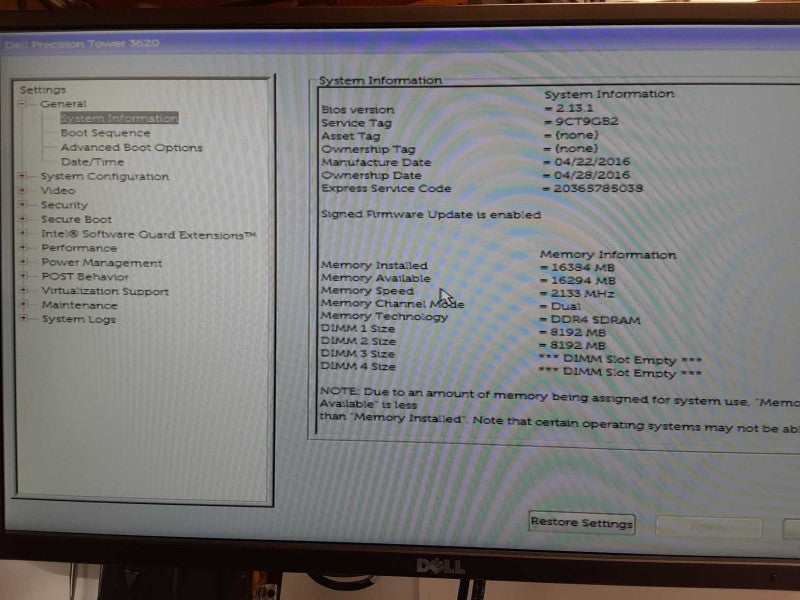 Dell Precision T3620, Core I7-6700 3.4GHz, 16GB DDR4, No HDD/SSD, Read _