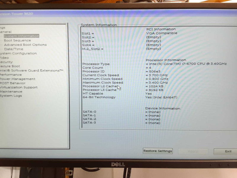 Dell Precision T3620, Core I7-6700 3.4GHz, 16GB DDR4, No HDD/SSD, Read _