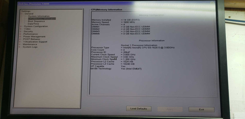 Dell precision T3600 xeon E5-1620 @ 3.60ghz / 14gb ram / Quadro 2000 GPU #