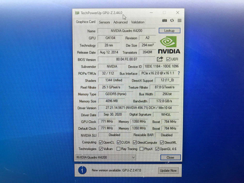 Nvidia Quadro K4200 4GB 2x Displayport DVI PCI-e x16 Video Graphics Card (