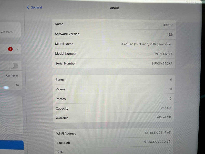 iPad Pro 12.9 inch 5th generation 256GB Storage with Logi Case  -
