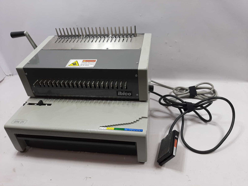 IBICO EPK-21 Commercial Plastic Comb Electric Binding Machine w/ Foot Pedal ~