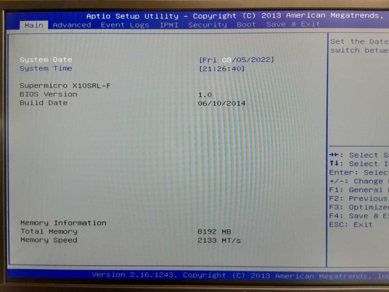 Supermicro X10SRL-F Storage/Server, Xeon E5-1650v3 3.5GHz, 8GB DDR4 SEE _