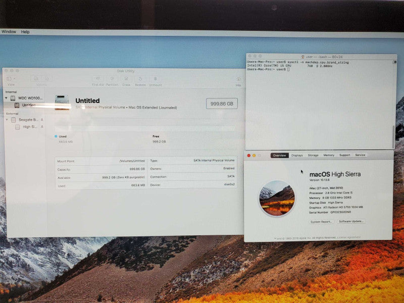 Apple iMac 27 - M.2010 A1312, i5-760 2.8GHz 8GB, Radeon HD5750, 1TB (