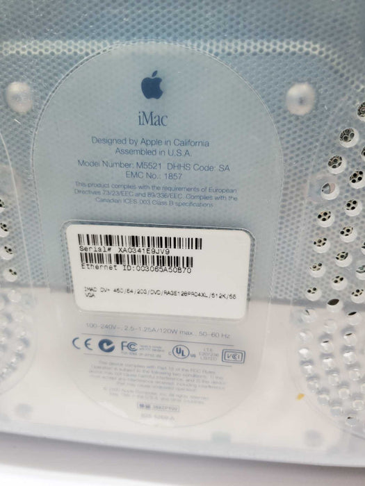 Apple 15\\" iMac G3 450 DV+ Summer 2000 M5521 450MHz 320M RAM Rare Color No HD )