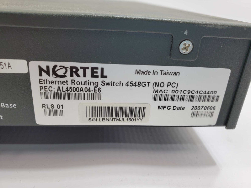 Nortel 4548GT 48 Port Gigabit Ethernet Routing Switch AL4500A14-E6 )
