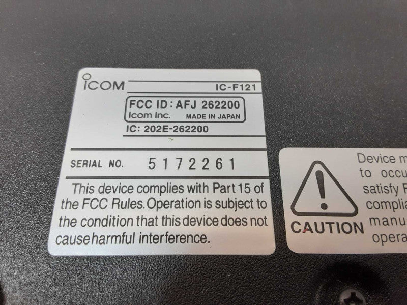 Icom IC-F121 Radio, Tested to power on, no accessories, AS-IS _