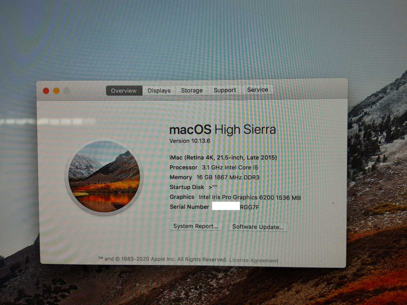Apple iMAC Late 2015 21.5\\" Core I5-5675R 3.1Ghz 16GB, Iris Pro 6200, Read ASIS _